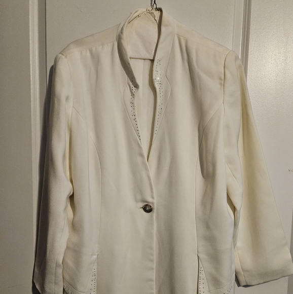 Women's plus size 22 cream two piece suit - Picture 1 of 10